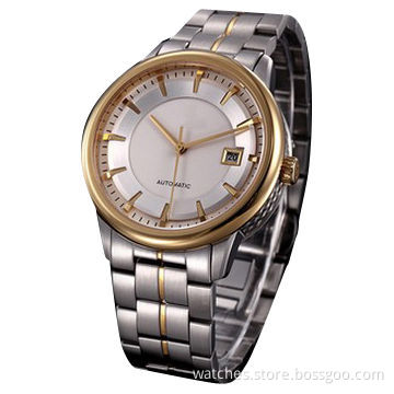 Mechanical Stainless Steel Men's Watch with Automatic Movement and 37mm Case, Retro